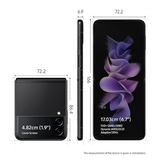 Samsung Galaxy Z Flip3 5G Black 8GB RAM 256GB Storage Refurbished 