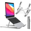 Airtree Adjustable Aluminum Portable Tabletop Laptop Rack Stand for Upto 17 laptops, Tablets, Mobiles, Books with Pouch (Silver)