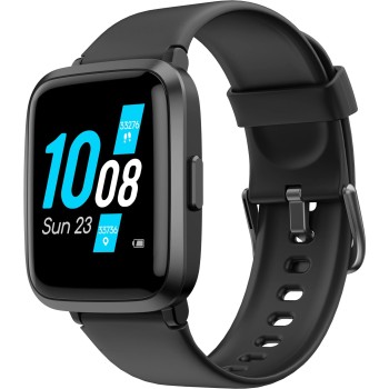 Ambrane Pulse Smartwatch (Black Strap, Regular)
