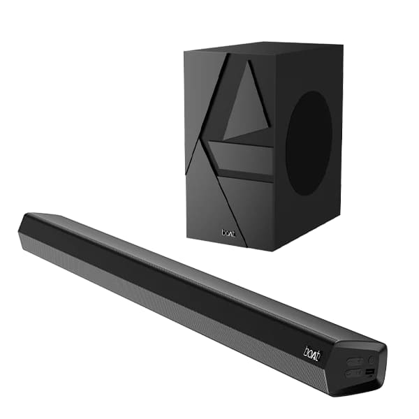 boAt Aavante Bar Thump with Wired Subwoofer, RMS 200 W Bluetooth Soundbar (Carbon Black, 2.1 Channel)