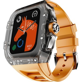 Fire-Boltt Diablo 49.5mm (1.95) Display, Bluetooth Calling, Wireless Charging Smartwatch (Orange Strap, Free Size)