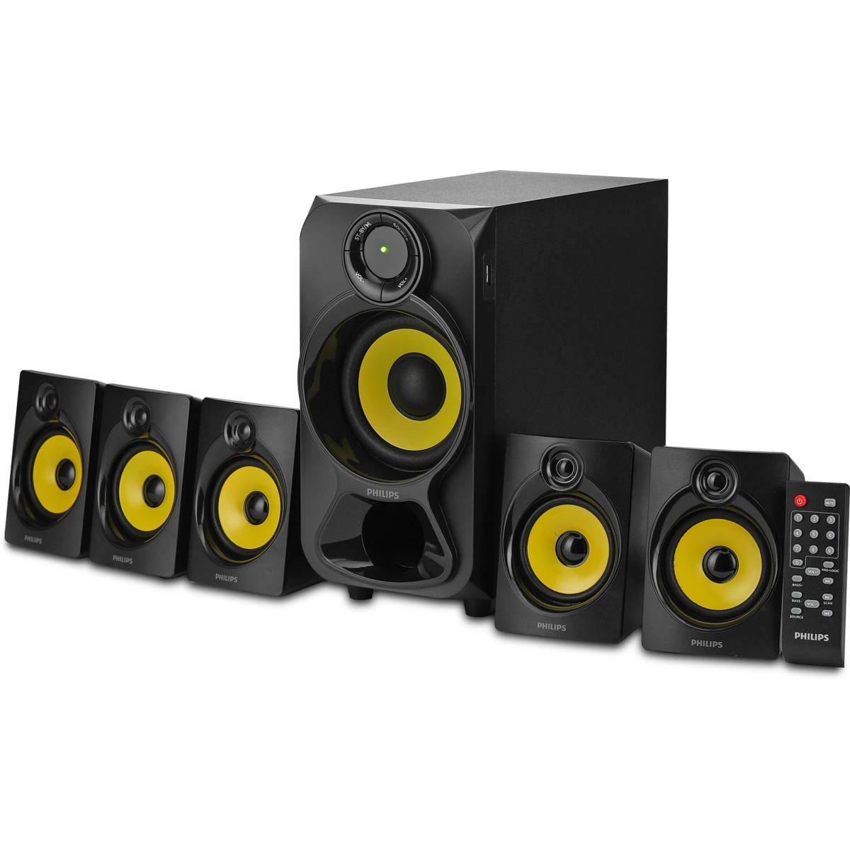 Philips Audios Heart Beat SPA-3800B 5.1 Channel Home Theater System (Black/Yellow)
