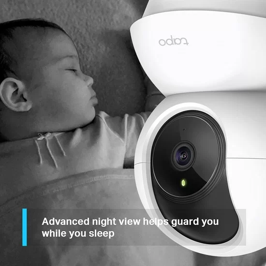Tp-link tapo wi-fi pan tilt smart security camera, indoor cctv 360° rotational views, works with alexa tapo c200