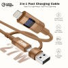 2-in-1 USB-A & Type-C to Lightning Cable (1M/3.3Ft) 27W Fast Charging, LED Display, 480Mbps Data, Durable Nylon Braided Cord for iPhone Universal& Travel-Ready