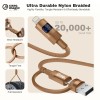 2-in-1 USB-A & Type-C to Lightning Cable (1M/3.3Ft) 27W Fast Charging, LED Display, 480Mbps Data, Durable Nylon Braided Cord for iPhone Universal& Travel-Ready