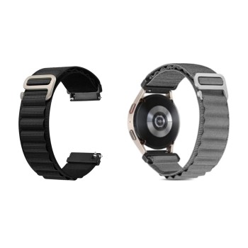 20mm Washable Alpine G-Hook Loop Compatible with Amazfit GTS 2 Mini,Amazfit Bip/Bip U/Pro/Lite,Bip S Lugs-Black,Grey