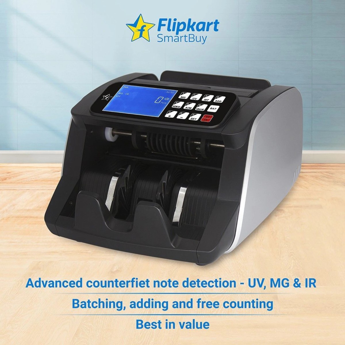 Flipkart SmartBuy 710 with Fake Note Detection and Mix Value Counting with external display Note Counting Machine (Counting Speed - 1000 notes/min)