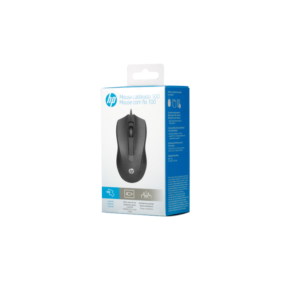 HP Wired Optical Mouse 6VY96AA Wired Ambidextrous Optical Mouse (USB 3.0, Black) HP 100 HP Wired Optical Mouse 6VY96AA Wired Ambidextrous Optical Mouse (USB 3.0, Black) HP 100