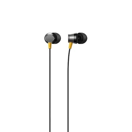realme Buds 3 Wired Earphone with Type-C Jack, HD Microphone and Tangle-free Cable Wired (Black, In the Ear)