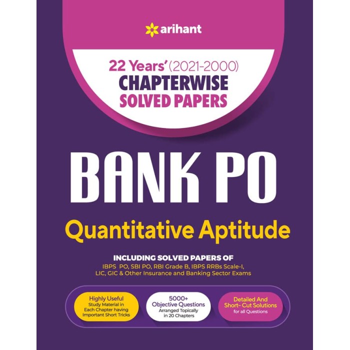 22 Years' Chapterwise Solved Papers Bank PO Quantitative Aptitude 2021-2000 22 Years' Chapterwise Solved Papers Bank PO Quantitative Aptitude 2021-2000