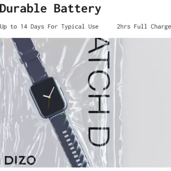 DIZO Watch D 1.8 inch Dynamic display with 550nits brightness  realme techLife (Dark Blue Strap, Free Size)