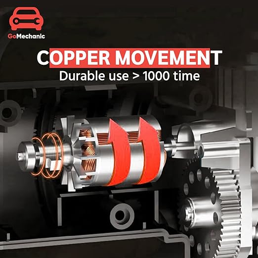 GoMechanic Digital Tyre Inflator for Car - 150 psi, 12V DC Portable Air Pump/Compressor with Digital Tyre Pressure Gauge, Suitable for Bikes, Bicycles or Any Inflatable with LED Light (Gusto T4)