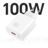 Honor 100 W Quick Charge 5 A Wall Charger for Mobile with Detachable Cable (White)
