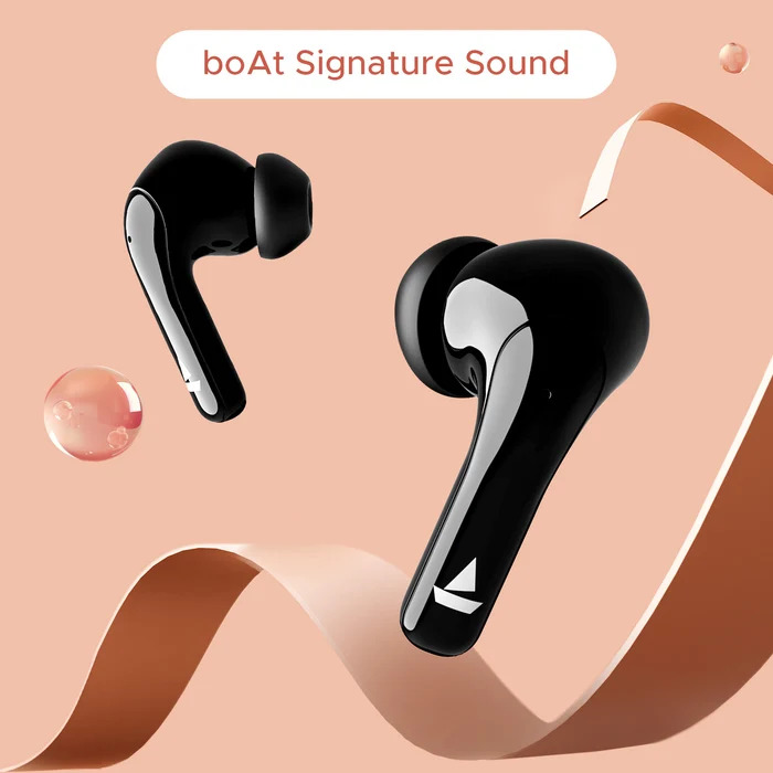 boAt Airdopes 155 40 hrs Playtime,In-Ear Detection,Quad Mics ENx Tech,ASAP Charge Bluetooth Headset (Active Black, True Wireless)