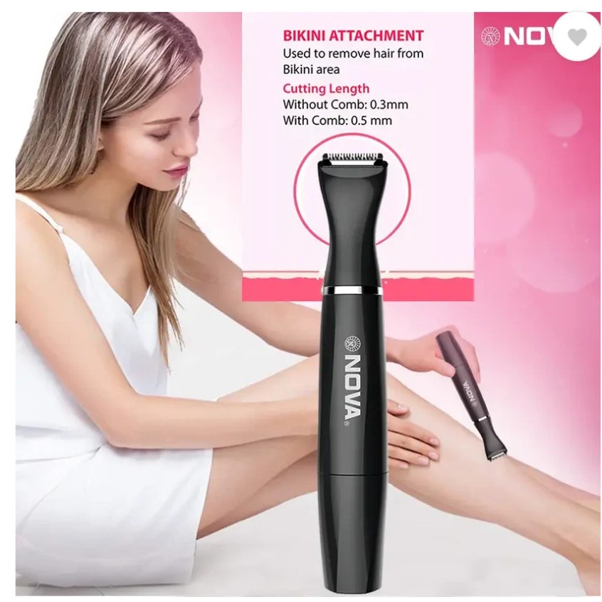 NOVA NLS 534 Sensi-Trim Touch Fully Waterproof Trimmer 120 min Runtime 4 Length Settings (Black)