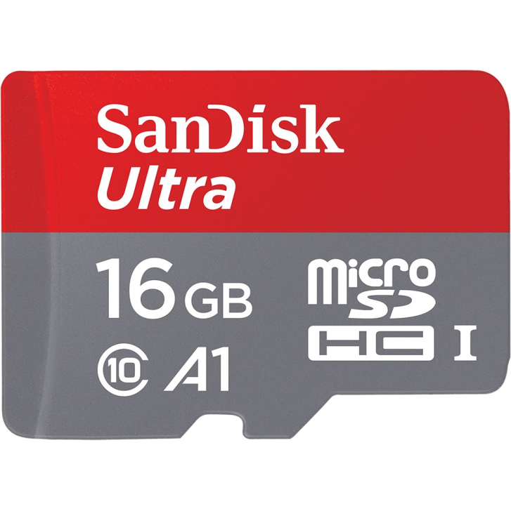 Sandisk 16GB Class 10 Ultra MicroSD UHS-A1 Card with adapter Sandisk 16GB Class 10 Ultra MicroSD UHS-A1 Card with adapter