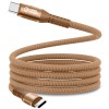 240W Type C Fast Charging Cable 2M Nylon Braided, Power Delivery Cord with Chip, Supports iPhone android & All USB-C Devices (BROWN)