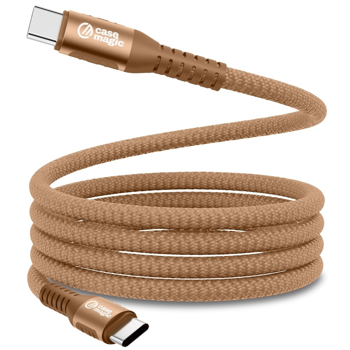 240W Type C Fast Charging Cable 2M Nylon Braided, Power Delivery Cord with Chip, Supports iPhone android & All USB-C Devices (BROWN)