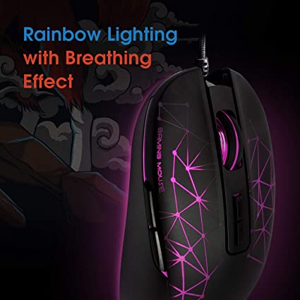 Evo Fox (by Amkette) Phantom Wired Gaming Mouse with 4 Colour Cycle Switching, Evo Fox (by Amkette) Phantom Wired Gaming Mouse with 4 Colour Cycle Switching,