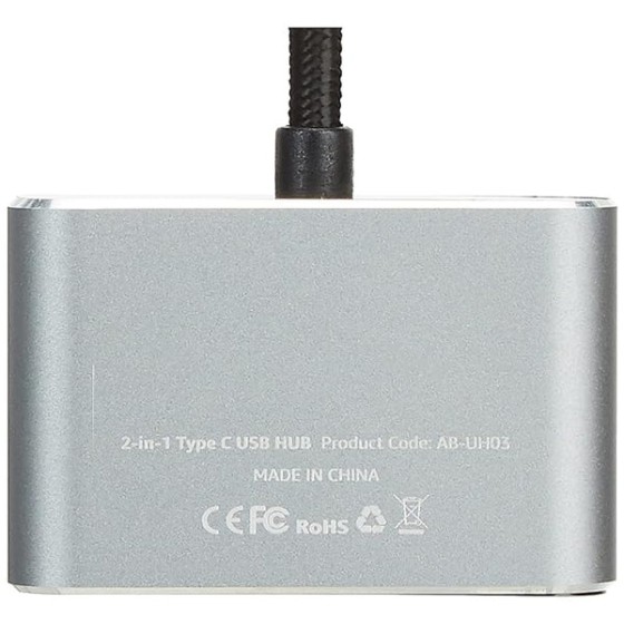 Amazon Basics 2-in-1 Type C USB Hub with Hdmi & Vga Outputs (Grey) Port