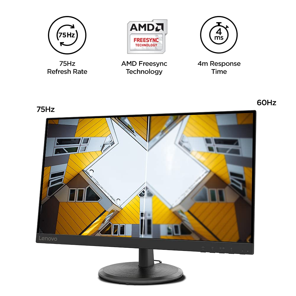 Lenovo D27-30 27inch Work 1920x1080 FHD VA Panel 178° Angle 75 hz 4ms Response, AMD Free Sync