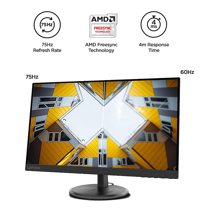 Lenovo D27-30 27inch Work 1920x1080 FHD VA Panel 178° Angle 75 hz  4ms Response, AMD Free Sync