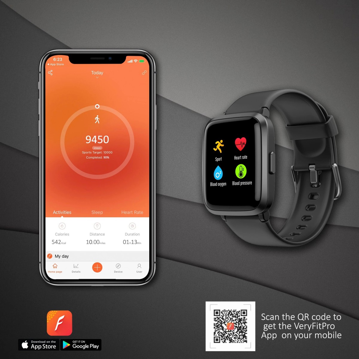 Ambrane Pulse Smartwatch (Black Strap, Regular)