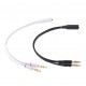 Airtree  Male to 1 Female 3.5mm Headphone Earphone Mic Audio Black-White
