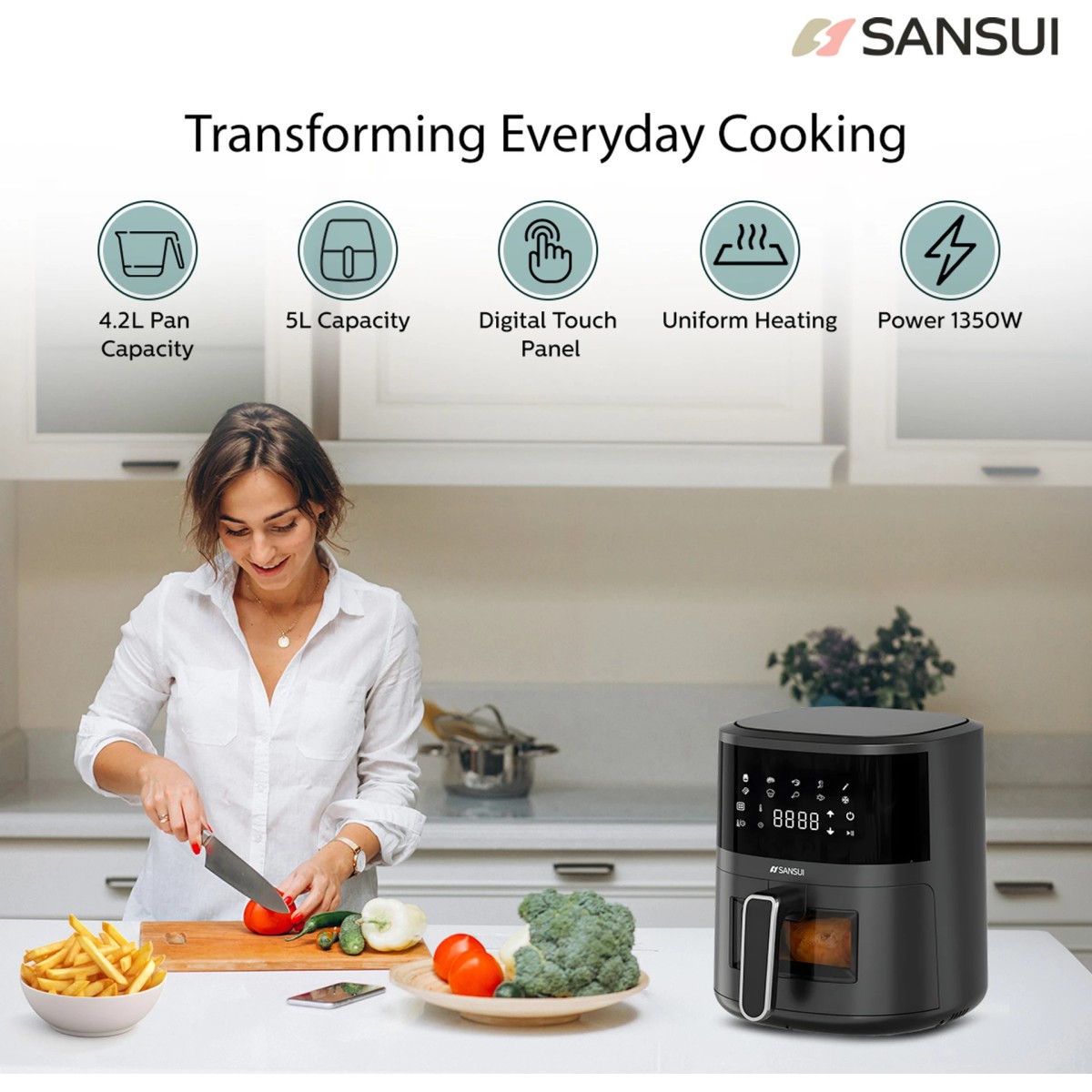 (Refurbished) Sansui Aeon Air Fryer (5 L)
