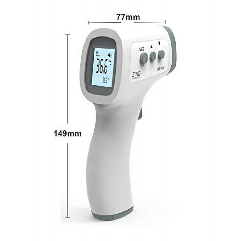 Zinq technologies zq-700 infrared forehead thermometer non-contact digital temperature gun with lcd display