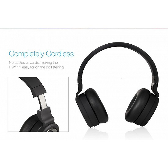 F&D HW111 Wireless Bluetooth On Ear Headphone with Mic Black