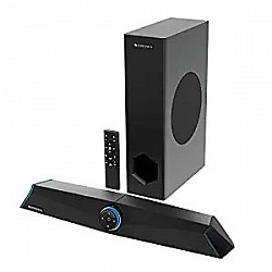 ZEBRONICS Zeb Sonic BAR 100-120W RMS Soundbar with Subwoofer,Type C + Dual 3.5mm Audio Ports, Virtual 5.1 and 3D  Sound, Black