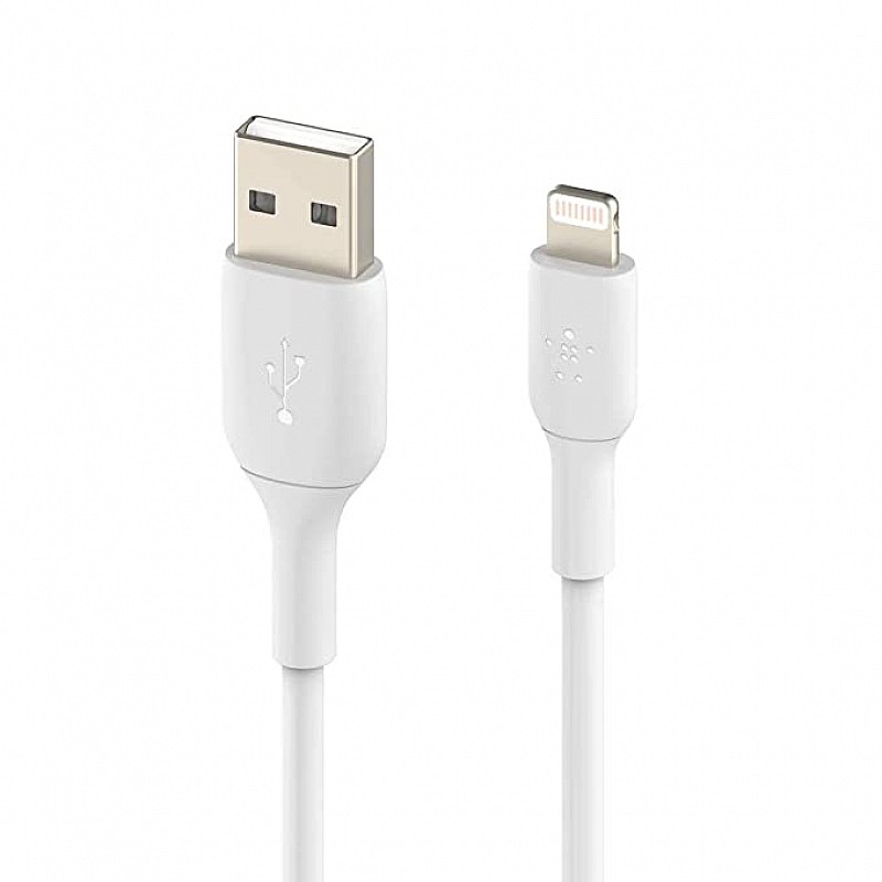 Belkin Apple Certified Lightning to USB Charge and Sync Cable for iPhone, iPad, Air Pods, 9.8 feet (3 meters) – White