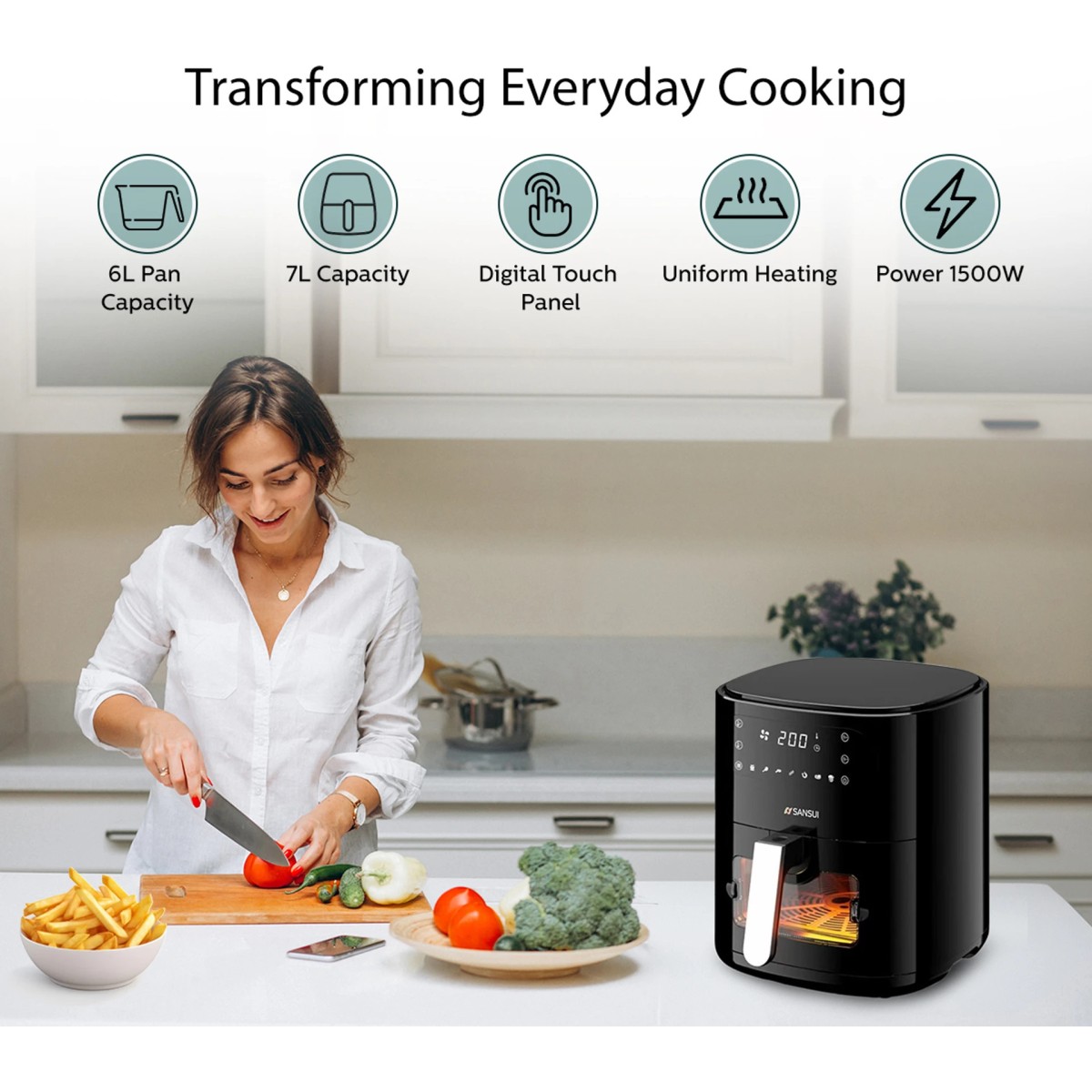 (Refurbished) Sansui CRISP FRY Air Fryer (7 L)