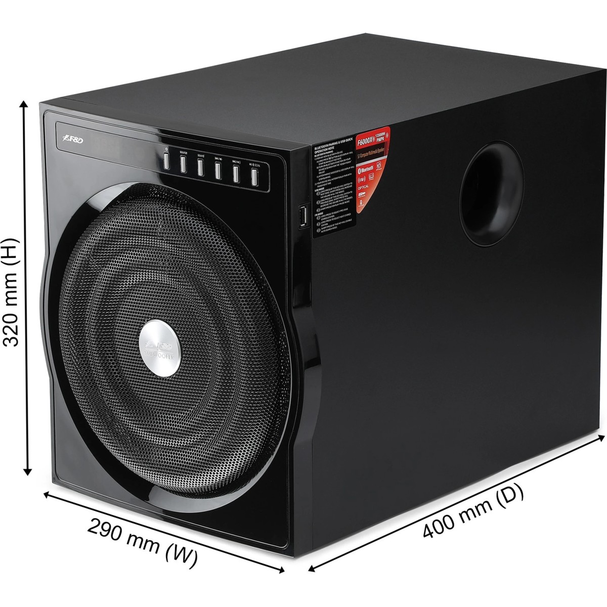 F&D F6000X Powerful 135W Bluetooth Home Audio Speaker & Home Theater System (5.1, Black)-