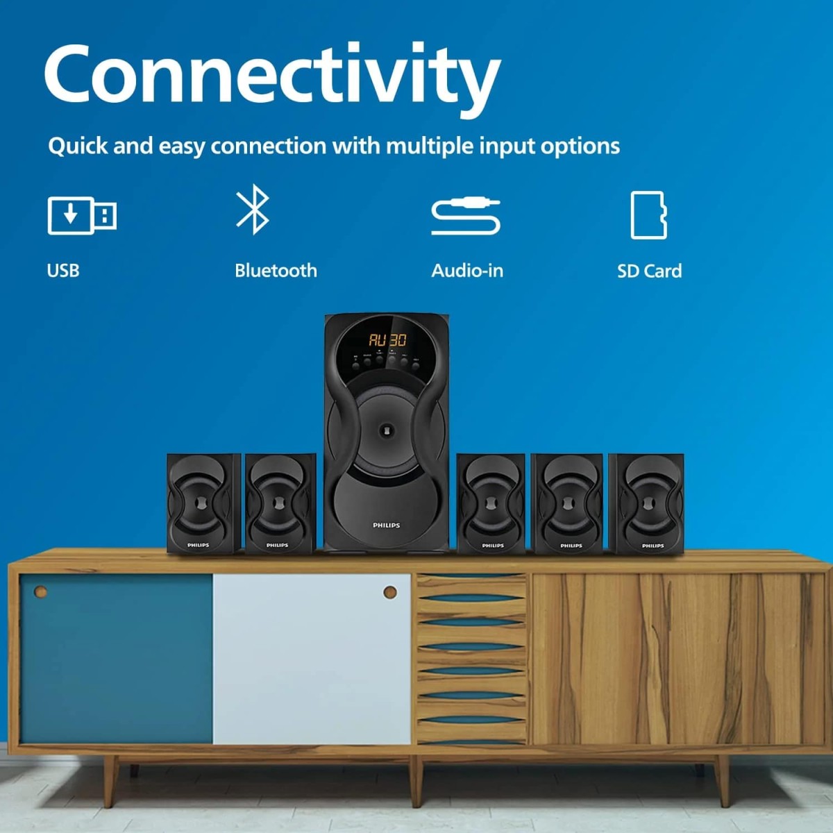 Philips SPA5162B 5.1 Channel Multimedia Speakers