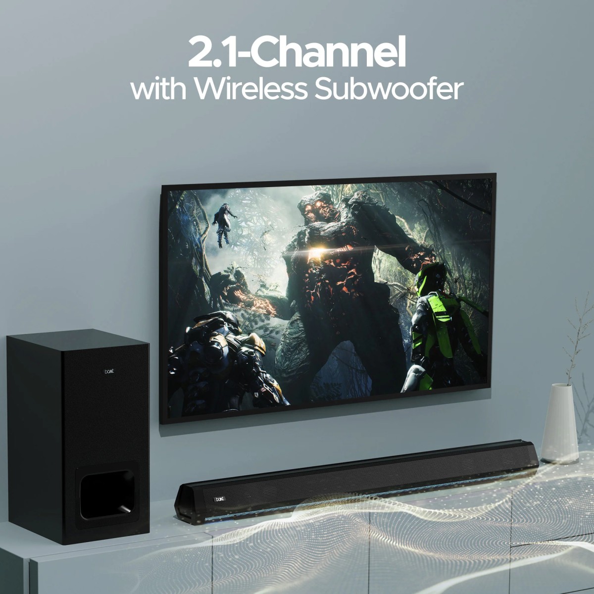 boAt Aavante Bar Maven Pro 320W Bluetooth Soundbar with Remote (Entertainment EQ Modes, 2.1 Channel, Premium Black)