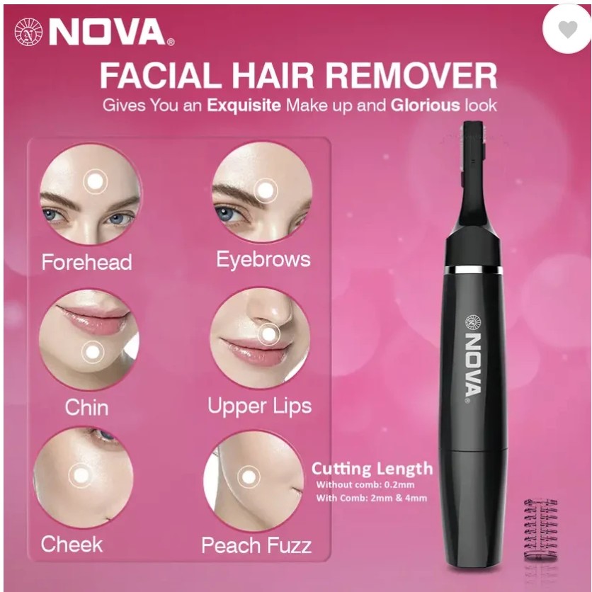 NOVA NLS 534 Sensi-Trim Touch Fully Waterproof Trimmer 120 min Runtime 4 Length Settings (Black)