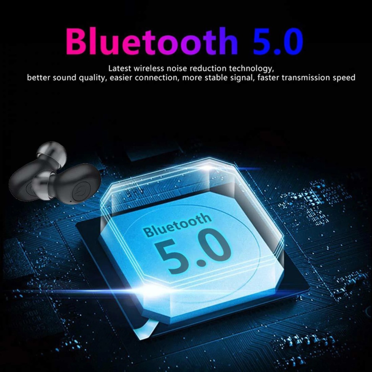 PTron Tango True Wireless Waterproof Twins v5.0 Bluetooth Headset (Black, True Wireless)