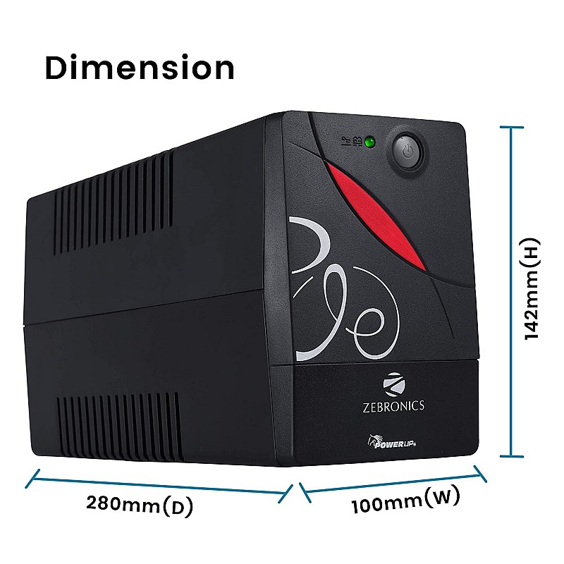 ZEBRONICS Zeb-U725 600VA UPS for Desktop-PC-Computers not for Routers with Automatic Voltage Regulation Black