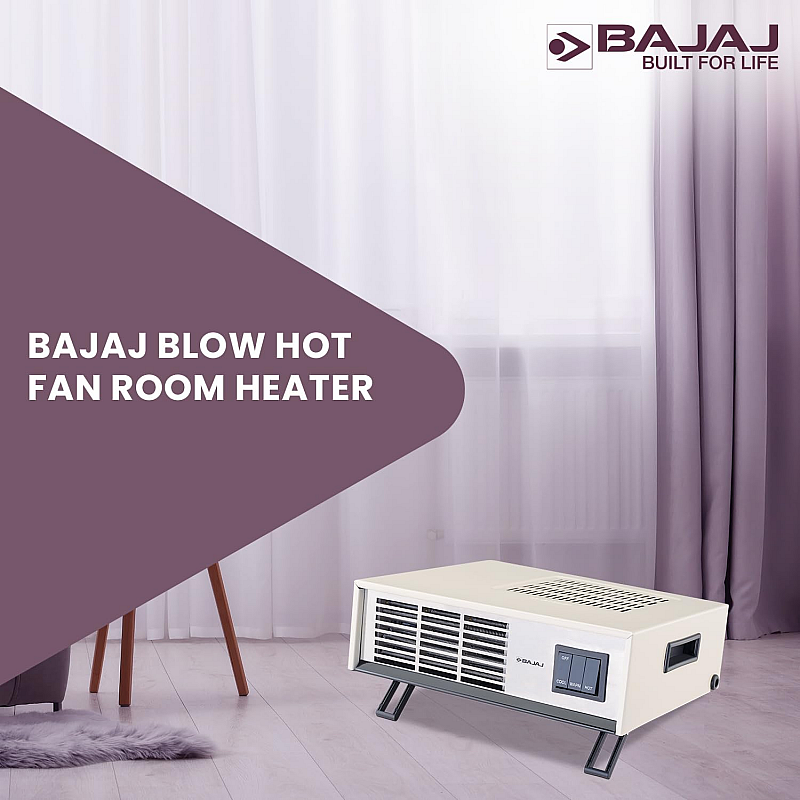 Bajaj Blow Hot Portable Room Heater For Bedroom 2 Heat Settings-1000W/2000W White Color