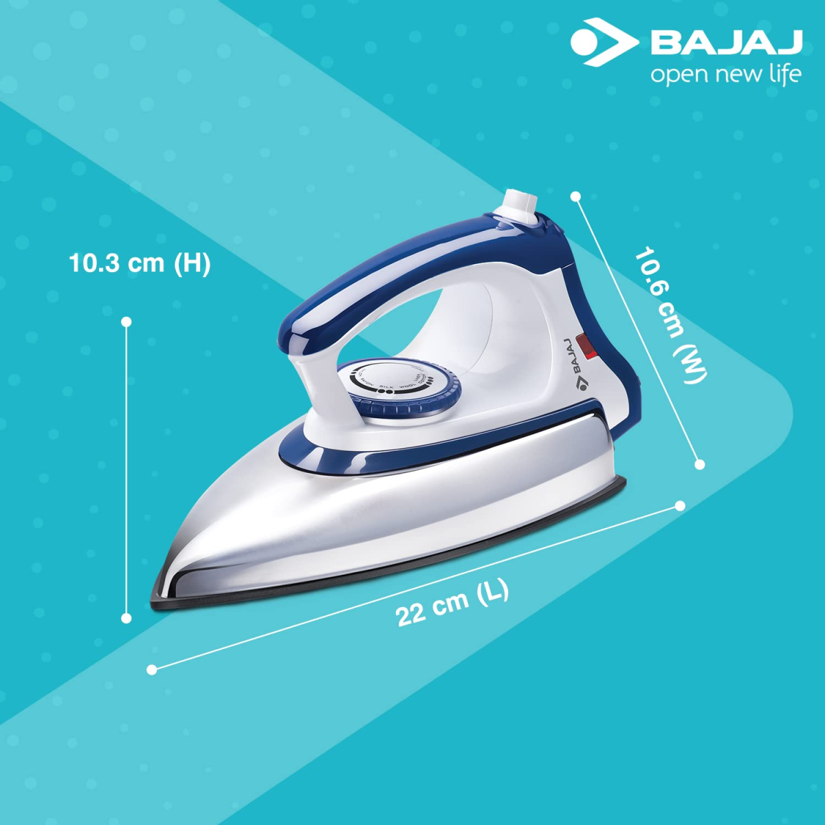 Bajaj Majesty DX 11 1000-Watt Dry Iron (Blue and White)