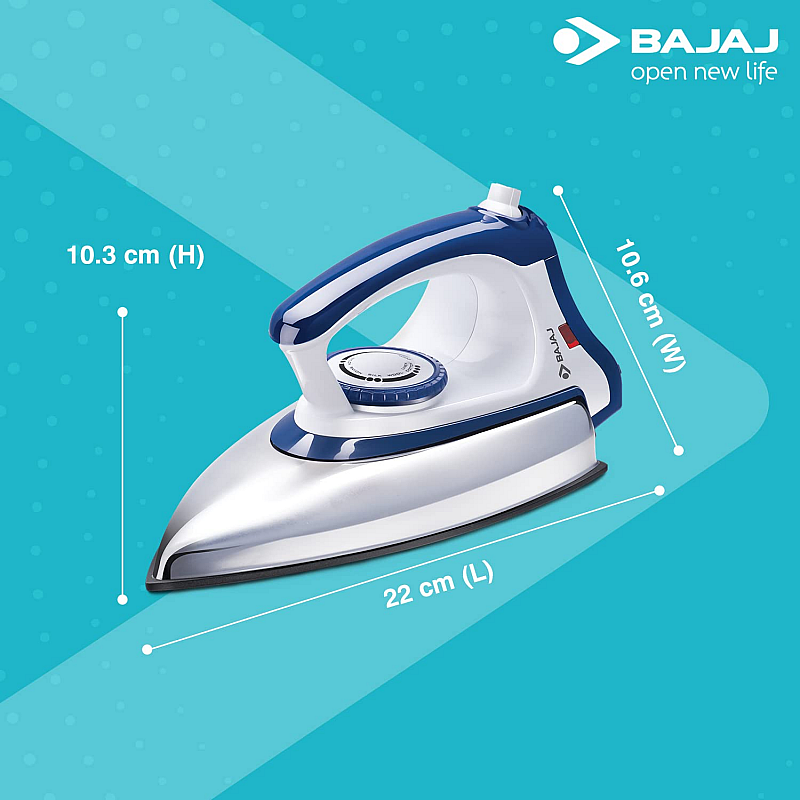 Bajaj Majesty DX 11 1000-Watt Dry Iron (Blue and White) 