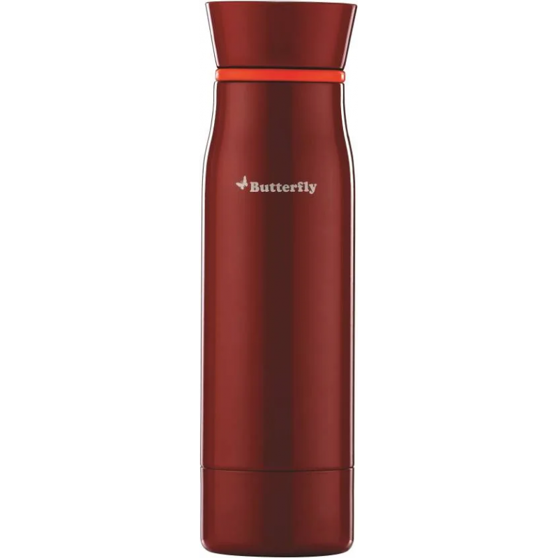 Butterfly Rapid Electric Kettle (1.5 L, Black) and H&O 500ML Flask (Terracotta Red)