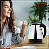 Butterfly Rapid Electric Kettle (1.5 L, Black) and H&O 500ML Flask (Terracotta Red)