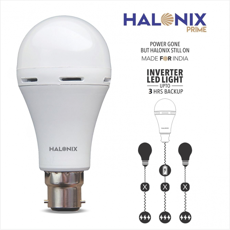 HALONIX LED PRIME INVERTER 9W B22 CW PK5 M 4 hrs Bulb Emergency Light  (White)