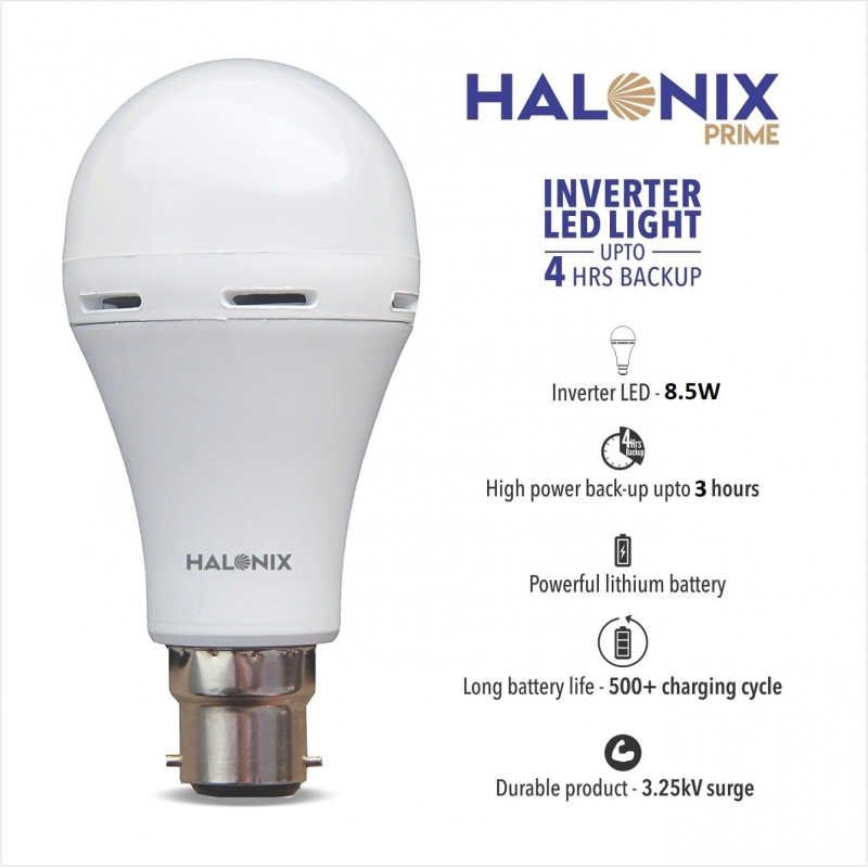 HALONIX LED PRIME INVERTER 9W B22 CW PK5 M 4 hrs Bulb Emergency Light  (White)