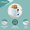 Bajaj ATX 4 750-Watt 2-Slice Pop-up Toaster Dust Cover Slide Out Crumb Tray 6-Level Browning Controls Mid-Cycle Cancel Feature White Electric Toaster