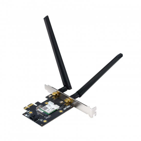 ASUS PCE-AX3000 Dual Band PCI-E WiFi 6 (802.11ax). Supporting 160MHz, Bluetooth 5.0, WPA3 Network Security