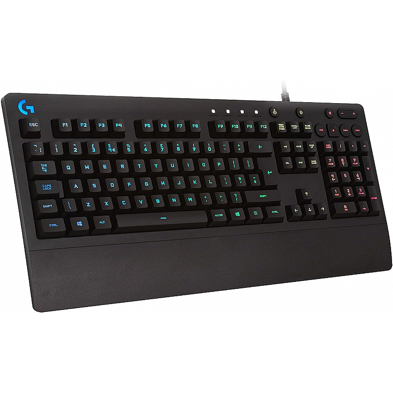 Logitech G213 Light sync RGB, Spill-resistant, Palm-rest, Customizable Keys Wired USB Gaming Keyboard  (Black)